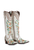 DDL026-1 DOUBLE D RANCH ALMOST FAMOUS CRACKLED WHITE EMBROIDERED FLORAL TALL 17" BOOTS