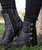 DDBL018-1 Double D Ranch Apache Kid Black Concho Ankle Boots