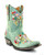 The Old Gringo Sora Aqua Cowgirl boots are simply gorgeous. Old Gringo uses the softest, most high-quality leather to make cowgirl boots. The Sora is decorated with intricate floral embroidery etched in gorgeous colors like vibrant pink, red, purple, yellow, and orange. These little ankle boots will look fabulous with dresses during the Spring and Summer, but you can also wear them with skinny jeans for Fall and Winter. The Sora style is sweet and feminine, sure to add a whisper of western detail to your wardrobe. Don't be afraid to be bold and colorful in the Old Gringo Sora Aqua cowgirl boots!   A hard-to-find heel and toe combination will give you hours of comfortable wear.

Measurements:

Shaft Height - 8"
Heel Height - 9964 (traditional)
Toe - 4L (snip)