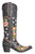 Oo-la-lovely! Be your own Barbie doll with these floral, feminine beauties! The tall, slender silhouette is ultra-flattering, making your legs look long and lean, and the unexpected coloring and dainty hand-embroidered flowers give these boots a one-of-a-kind girly gorgeousness!

toe: snip
heel: tall riding (3.5")
shaft height: 17"
leather: smooth goat
features: all over embroidery, square studs, round studs, contrast piping, pull straps