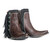 Step up your boot game with this season’s popular mid-calf length. Double D Ranch’s Apache Kid Boot adds a few more inches, a little more coverage, and a lot more style points.  Hand crafted in calfskin with contrast trim and sassy fringe, but it is the turquoise studded conchos that take this boot over the top.  

toe: snip 
leather: calfskin with suede contrast
toe: snip toe
heel: tall riding/Sintino (2.5")
shaft height: 7"
features: nail heads, navajo style conchos, self lacing and fringe