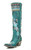 L3346-1 OLD GRINGO PACHAMAMA TURQUOISE FLORAL EMBROIDERED 17" TALL LEATHER BOOTS