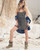 EL VAQUERO Yara Silverstone Olive Wedge Moccasin Boots