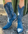 Adding to the ever-popular collection of Nevada boots we offer a soon to be favorite in a gorgeous vintage Azul Blue color way which is a Boot Junky exclusive.