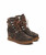 EL VAQUERO Sophie Fur Silverstone Ebano Leather Wedge Moccasin Boots