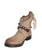 A.S.98 VIANNE CARTON BEIGE ITALIAN LEATHER STUDDED ANKLE BOOTS