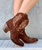 CORRAL LD COGNAC EMBROIDERY LEATHER ANKLE BOOT J TOE 