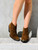MEXICANA KRISTINNE METAL BRASS BROWN BRUSHED DISTRESSED ANKLE BOOTS