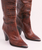 FREE PEOPLE Stevie Boot Brown Embossed Crocodile