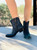 CORRAL LD Black Cut Out & Embroidery Ankle Boot (Round Toe)