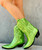 JEFFREY CAMPBELL Kidding Green Metallic Western Boots