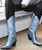 JEFFREY CAMPBELL Dagget Light Blue Metallic Western Boots