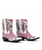  MEXICANA DRAGON PINK AND WHITE LEATHER BOOTS