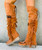 EL VAQUERO Coleen Silverstone Sun-Kissed Orange Wedge Moccasin Boots