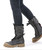 A.S.98 CAMBERT BLACK DENIM & ITALIAN LEATHER LACE UP COMBAT STYLE BOOTS