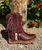 The Arya boot has defined the recent history of El Vaquero becoming the leading character of its tale of freedom and wildness. Featuring our signature handmade stitching, side fringing and hardware embellishments, the Arya boots will be with you on the most adventurous journeys. Featuring this wonderful premium cowhide leather with matching details, In Wanted Barn.