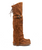 Coleen allows you to explore the world without worrying.  Its combination of prime quality calf leather and vegetable tanned cowhide guarantees maximum comfort.  Our vintage treatment, together with hand-stitched raw laces, give this boot a unique touch complemented by indomitable fringes and an elegant side buckle. In Mou color.