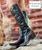 LIBERTY BLACK CABORCA 18" Maria Espresso Croc Embossed Leather Boots