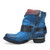 The A.S.98 Sebastian boot features a stitchwork embellished ankle strap, slide buckle and cuffed trim. In Oceanic blue.