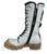 A.S.98 CAMBERT WHITE DENIM & ITALIAN LEATHER LACE UP COMBAT STYLE BOOTS