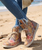 This wedgeless boot is a true gem of the El Vaquero collection. Created in this amazing hand-made dyed cow leather, a delicate balance of colors and tones that gives the item a lived-in look and an unprecedented vintage effect, typical of El Vaquero brand.