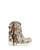 Icon and symbol par excellence of the brand, Arya has defined the most recent history of El Vaquero becoming the main character in its tale of freedom and wild spirit. Crafted with impeccable quality and the utmost attention to detail, Arya is characterized by the typical hand-made stitching, side fringes and metal details. Crafted in this fascinating material that combines the charm of floral motifs with the unique texture of cracked leather.

2 3/4" internal wedge
Vintage treatment
100% Calf Suede
Handcrafted stitching
Metallic details 100% nickel free
Rubber sole
