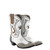 These boots are a striking blend of vintage Western tradition and Americana-inspired artistry. With their weathered finish, handcrafted details, and iconic lucky symbols, they feel like a pair that has been collected over decades and passed down with stories to tell.

Product Description

Channel timeless Western heritage with these statement-making handcrafted boots that celebrate luck, freedom, and authentic cowboy style. Crafted from beautifully distressed crackled ivory leather, they feature a perfectly broken-in vintage finish that gives each pair incredible character from the very first wear.

The tall shaft is adorned with layered leather appliqués, whipstitched trim, antique nailhead studs, and intricate embroidery that create remarkable depth and texture. At the center of the design, a classic horseshoe and Western star symbolize good fortune and adventure, while sweeping gray leather inlays add movement inspired by traditional cowboy scrollwork.

The soft gray distressed toe and heel counters create a beautiful contrast against the creamy white leather, enhancing the boot's rustic appeal. Antique-inspired studding outlines every panel, giving the design an heirloom quality reminiscent of vintage rodeo boots and collectible Western pieces.

A square snip toe, leather sole, and stacked cowboy heel complete the silhouette with comfort and timeless style, while the hand-finished distressed leather ensures no two pairs are exactly alike.