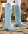LB0469M LANE Cossette Powder Blue 15" Boho Western Boots