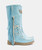 The Billie mid-calf boot features a 2 3/4" internal wedge, soft fringe, beautiful leather side tabs, and thick hand-stitched toecaps, a hallmark of the El Vaquero brand. Finished with the celebrated Silverstone wash, a signature of the El Vaquero brand, which highlights every nuance of the leather in its most intense colors, making each boot unique and one-of-a-kind.

2 3/4" internal wedge
Vintage treatment
100% Calf Suede
Handcrafted stitching
Metallic details 100% nickel free
Rubber sole