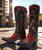 Double D Ranch Ammunition DDL001-1 Boots

The Double D Ranch Ammunition boots are more than footwear — they’re wearable art. Inspired by the spirit of the Southwest, this striking design features rich leather, intricate silver studs, and cross details for a bold, timeless look. A leather lace-up accent runs up the back like a corset, adding a touch of rugged femininity and unmistakable edge.

Whether you pair them with a flowy dress or your favorite skinny jeans, these boots make a statement at every step. Stunning as a fashion piece — and absolutely unforgettable as a bridal boot — the Ammunition is a perfect blend of strength, beauty, and craftsmanship.

Details:

Shaft Height: 16"

Shaft Opening: 14" circumference

Heel Height: 1¾"

Toe: Snip

Width: Standard