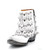 Studded and fringed Crackelata White leather boots from Old Gringo stake a definitive claim to your own brand of style.

These spirited, studded and fringed distressed white leather boots from Old Gringo are generously embellished in soft and subtle leather. 
Short and sassy fringe.
Nailhead studs
Distressed vintage finish
Side zip. 
6" Shaft
Snip Toe
1-3/4" heel.
Imported from Mexico