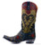 Gotta love the colors on the Old Gringo Letty Boots L1115-8. The marine blue and military green boot shaft mixes beautifully with the vesuvio red leather accents. The Letty boot was made for ladies looking to make a bold fashion forward statement. The floral designs on the toe are beautiful and the heart shaped embroidery on either side of the boot shaft gives it a sassy finish.