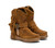Known as the very emblem of the brand, the Arya boot has written a pivotal chapter in El Vaquero\'s history, becoming the undisputed protagonist of its tale of freedom and independence. Its distinctive features, such as handmade stitching, soft side fringes, and metallic details, make Arya an indispensable icon within the El Vaquero collection. Scratched and lightly washed with our feature ageing technique called Silverstone which creates amazing color fluctuations on the suede leather, defining the unique character of our boots. Available in this classic tone of autumnal woods nature, with on tone details and natural leather threading.

Hidden wedge 2 3/4"

Calf suede

Vintage Treatment
Handmade Stitching
Metal details 100% nickel-free
Leather details
Rubber sole
Made in Italy