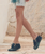 EL VAQUERO Cecile Silverstone Avio Leather Moccasin Mules
