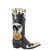 These boots are a playful, statement-making take on classic western style with a bold Halloween twist ??✨

Crafted from smooth black leather, the boots feature striking contrast ivory overlays at the collar and toe, giving them a sharp, graphic look. The silhouette is classic western with a pointed snip toe and a stacked heel, but the detailing is where they truly come alive.

? Standout Design:
A whimsical black cat perched on a carved jack-o’-lantern steals the spotlight on the shaft
Surrounding details include flying bats, scattered stars, and celestial accents in pops of orange, gold, and white
The upper collar features bold ivory inlay with star motifs and the word “BOO” for a fun, festive touch
✨ Craftsmanship Details:
Intricate leather inlay and overlay work creates depth and dimension
Clean contrast stitching enhances every design element
Classic pull-on style with sturdy construction
Mid-height stacked heel for comfort and wearability

The overall vibe is spooky-chic meets western flair—perfect for adding personality to any outfit. These boots are equal parts fun, collectible, and conversation-starting, making them a standout piece for the season (and beyond)