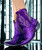 Shaft 8" 
4L Snip Toe
9964 Walking Heel
Purple metallic leather vamp and shaft upper embroidered with a jagged, multi-row stitch pattern
Cream Embroidery 
Leather Lining
Leather Sole 