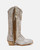 Description
Kimmy is the new El Vaquero mid-leg western boot with side fringes and a slouchy bootleg. It features a new leather sole with a 4 cm wood heel and an anti-slip rubber section for ultimate comfort. Crack effect white calf presents a striking resemblance to ceramic with its unique texture and finish. Crafted from premium white calf leather, this material is meticulously treated to create a crackled surface that mirrors the intricate and sophisticated patterns of fine ceramic.

Details
Western boots
4 cm wood heel
Vintage Treatment
100% Calf suede
Metal details 100% nickel-free
Leather sole
Anti-slip rubber underheel