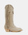 Description
Kimmy is the new El Vaquero mid-leg western boot with side fringes and a slouchy bootleg. It features a new leather sole with a 1.5" wood heel and an anti-slip rubber section for ultimate comfort. Crack effect white calf presents a striking resemblance to ceramic with its unique texture and finish. Crafted from premium white calf leather, this material is meticulously treated to create a crackled surface that mirrors the intricate and sophisticated patterns of fine ceramic.
Details
Western boots
1.5" wood heel
Vintage Treatment
100% Calf suede
Metal details 100% nickel-free
Leather sole
Anti-slip rubber underheel