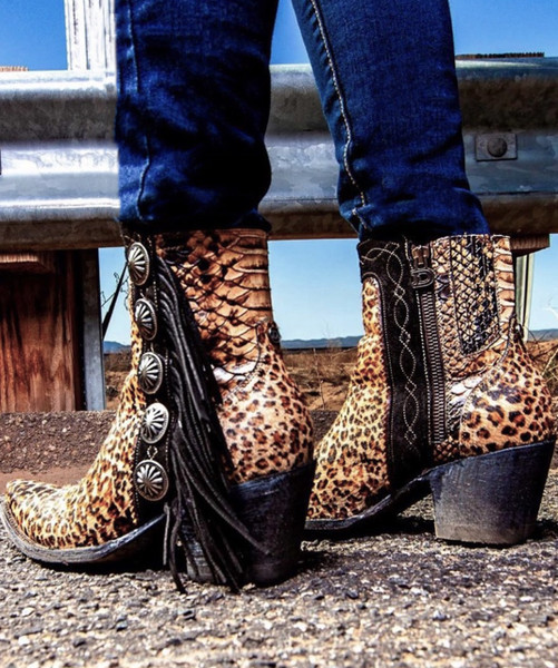 Cheetah hot sale fringe booties