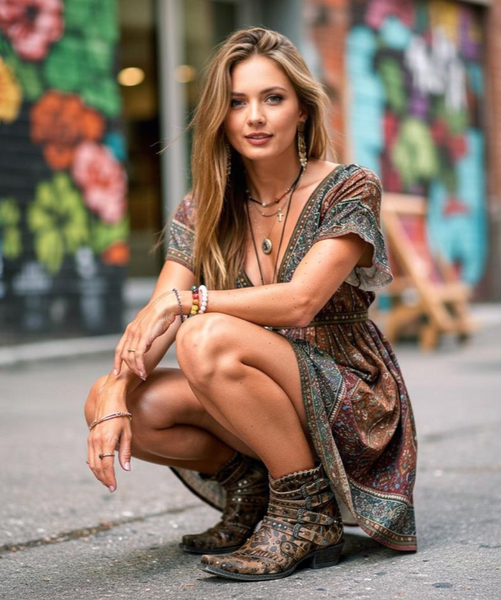 BL3099-8* OLD GRINGO JAYLENE CHEETAH PRINT LEATHER ANKLE BOOTS