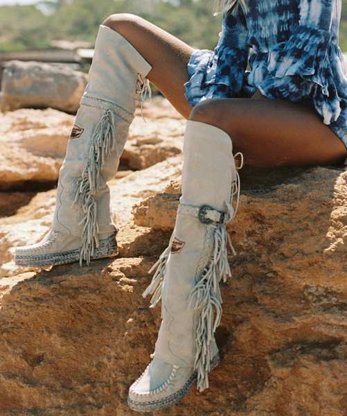 EL VAQUERO Coleen Silverstone Ghost SS25 Wedge Moccasin Boots