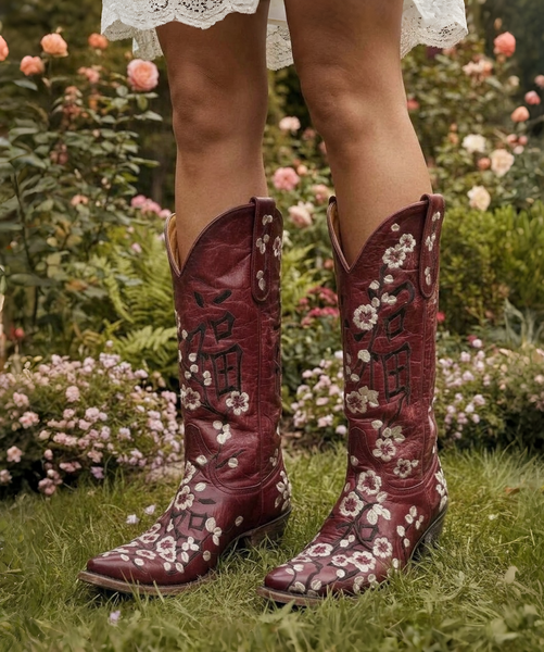 L1070-1 OLD GRINGO CHERRY BLOSSOM FLORAL RED 13