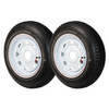 Kenda 2 Pack - 4.80X12 Loadstar Trailer Tire LRC on 4 Bolt White Spoke Wheel