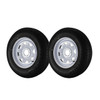 Kenda 2 Pack - ST205/75R15 Loadstar Trailer Tire LRC on 5 Bolt White Spoke Wheel