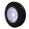 Kenda ST175/80R13 Loadstar Trailer Tire LRC on 5 Bolt White Spoke Wheel