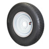 GlobalTrax ST145/R12 GlobalTrax Trailer Tire LRD on 4 Bolt White Solid Wheel