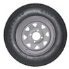 Kenda ST185/80D13 Loadstar Trailer Tire LRC on 4 Bolt White Spoke Wheel