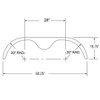 68-1/4x11 14-Gauge Steel Tandem Axle Teardrop Fender - OVERSTOCK