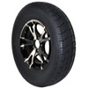 ST205/75R15 GlobalTrax Trailer Tire LRD on 5 Bolt Aluminum T07 Trailer Wheel - Black Inlay