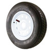 ST145/R12 GlobalTrax Trailer Tire LRE on 5 Bolt White Mod Trailer Wheel - No Pinstripes - (JG)
